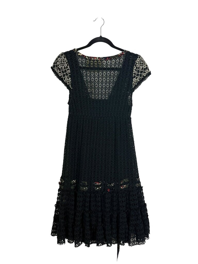 FREE PEOPLE CROCHET EMBROIDERED DRESS