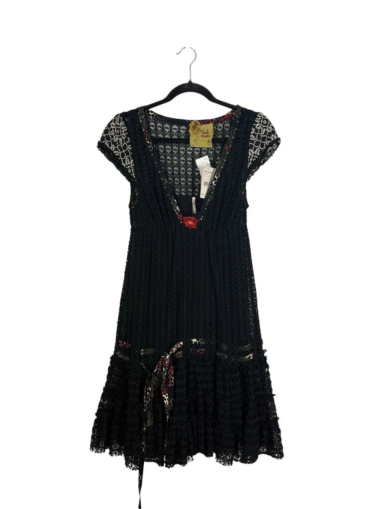 FREE PEOPLE CROCHET EMBROIDERED DRESS