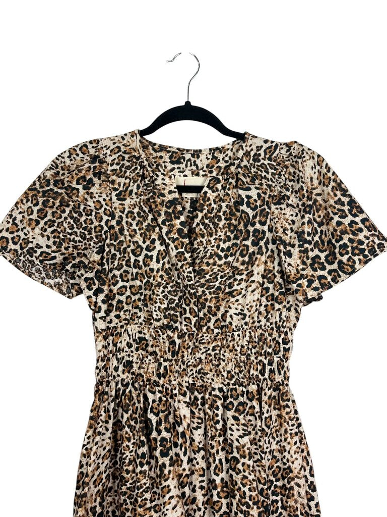 ANTHROPOLOGIE CHEETAH PRINT MAXI DRESS