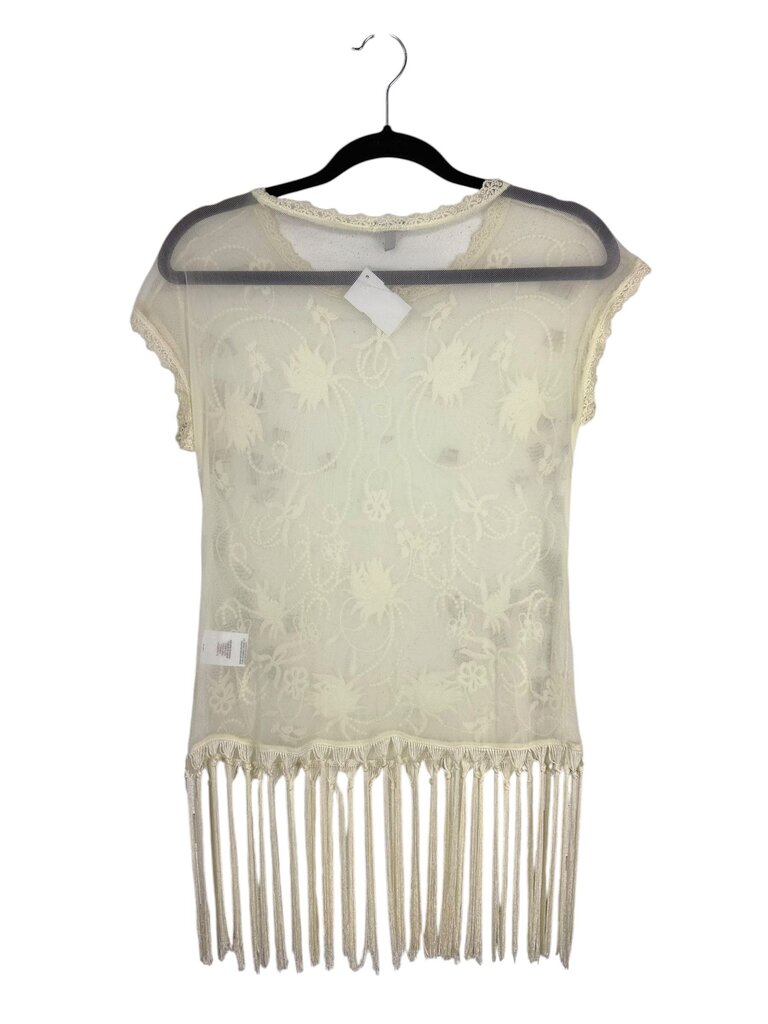 CHARLOTTE RUSSE EMBROIDERED FRINGE TOP