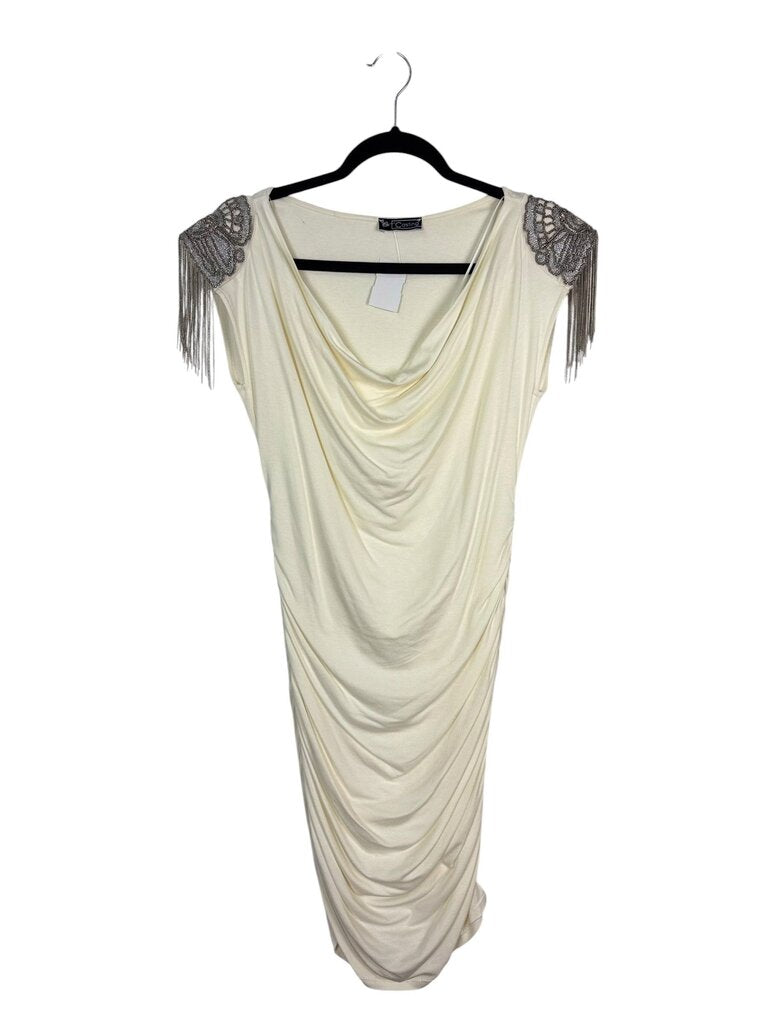 CASTING EMBELLISHED SHOULDER BODYCON DRESS