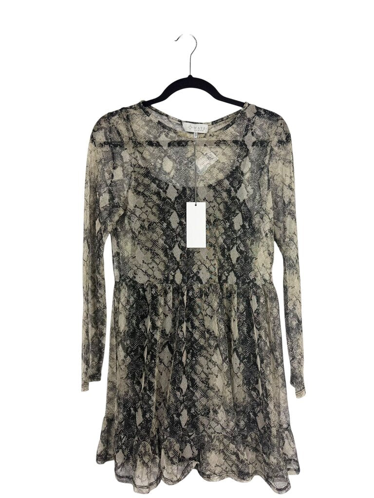 WAYF SNAKESKIN PRINTED MESH DRESS