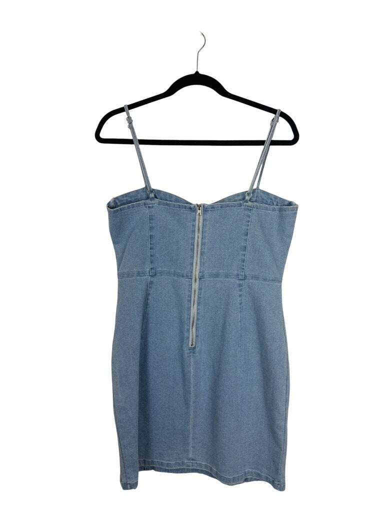 FOREVER 21 DENIM BUSTIER DRESS