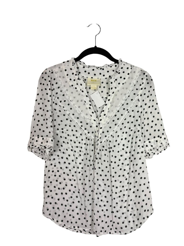 MAEVE POLKA DOT BUTTON BLOUSE