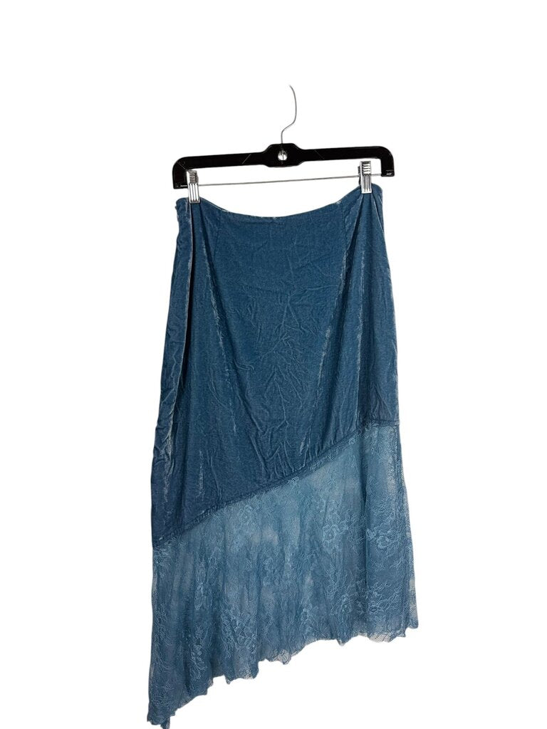 FREE PEOPLE VELVET & LACE SKIRT
