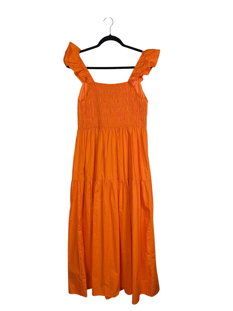THML RUFFLED PLEATED MIDI DRESS