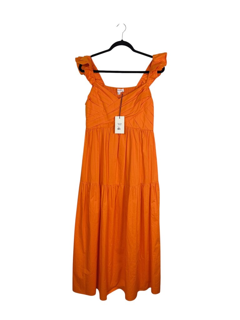 THML RUFFLED PLEATED MIDI DRESS