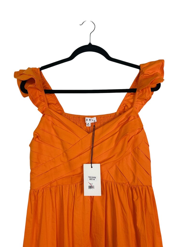 THML RUFFLED PLEATED MIDI DRESS