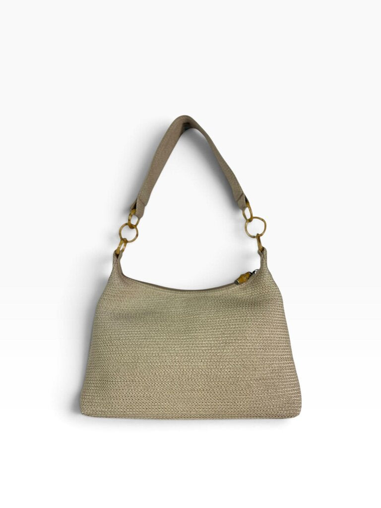 TALBOTS STRAW & BAMBOO SHOULDER BAG