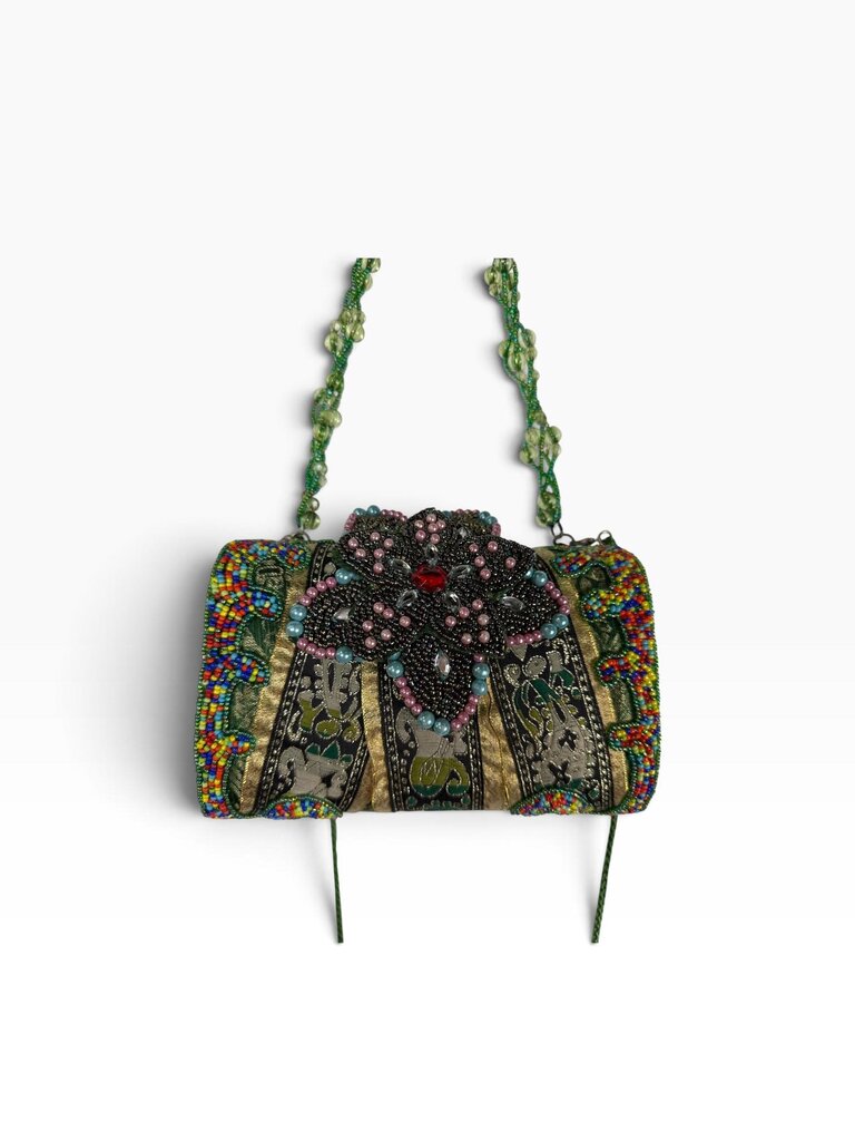 FLORAL BEADED CROSSBODY BAG