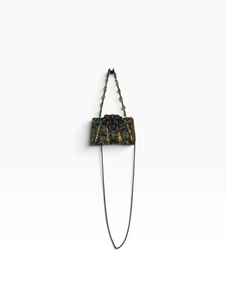 FLORAL BEADED CROSSBODY BAG
