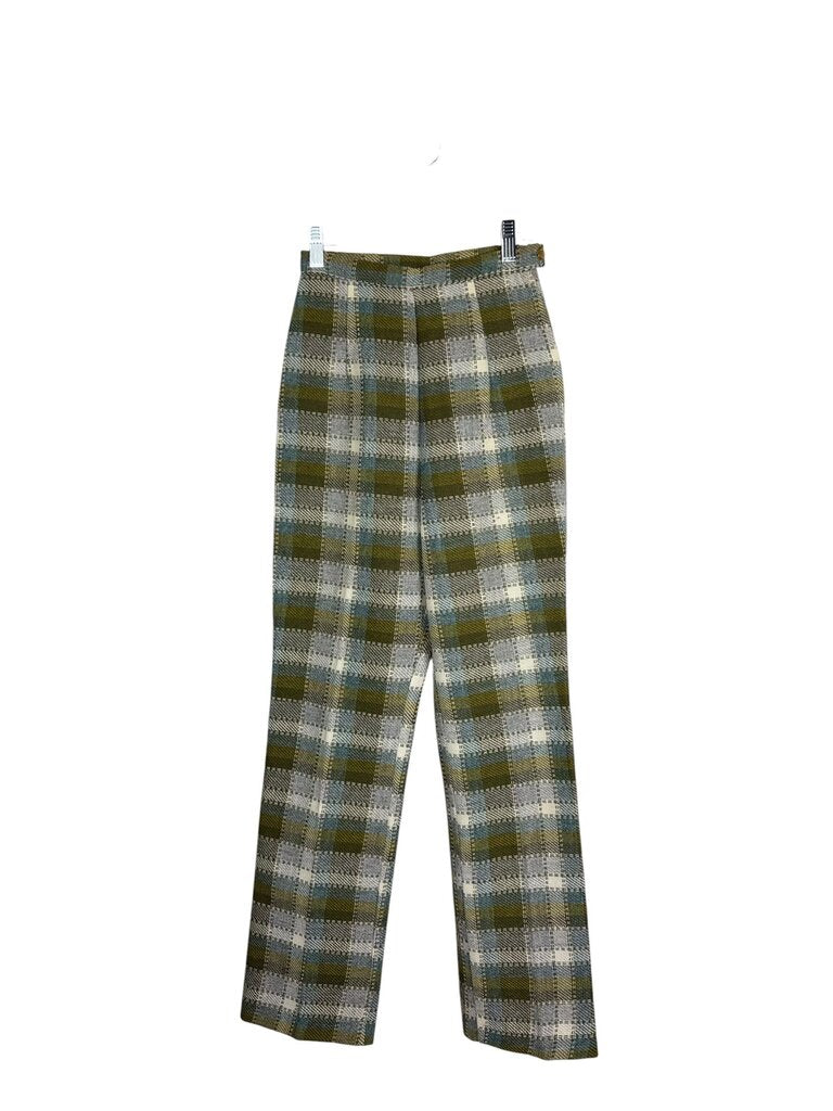 PANTASTICKS HIGH RISE PLAID TROUSERS