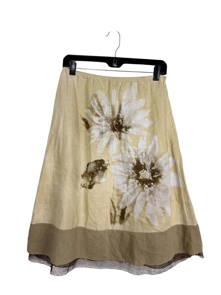 J.JILL FLORAL LINEN SKIRT