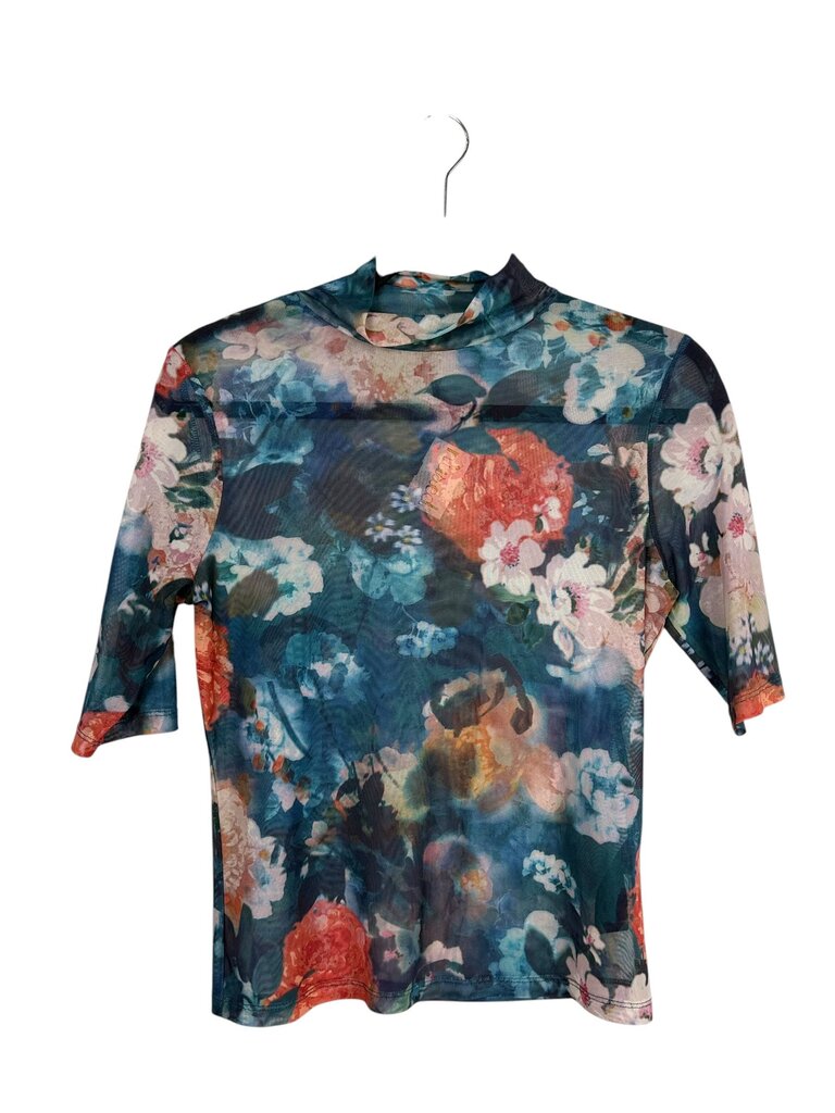 ANTHROPOLOGIE FLORAL MESH TOP