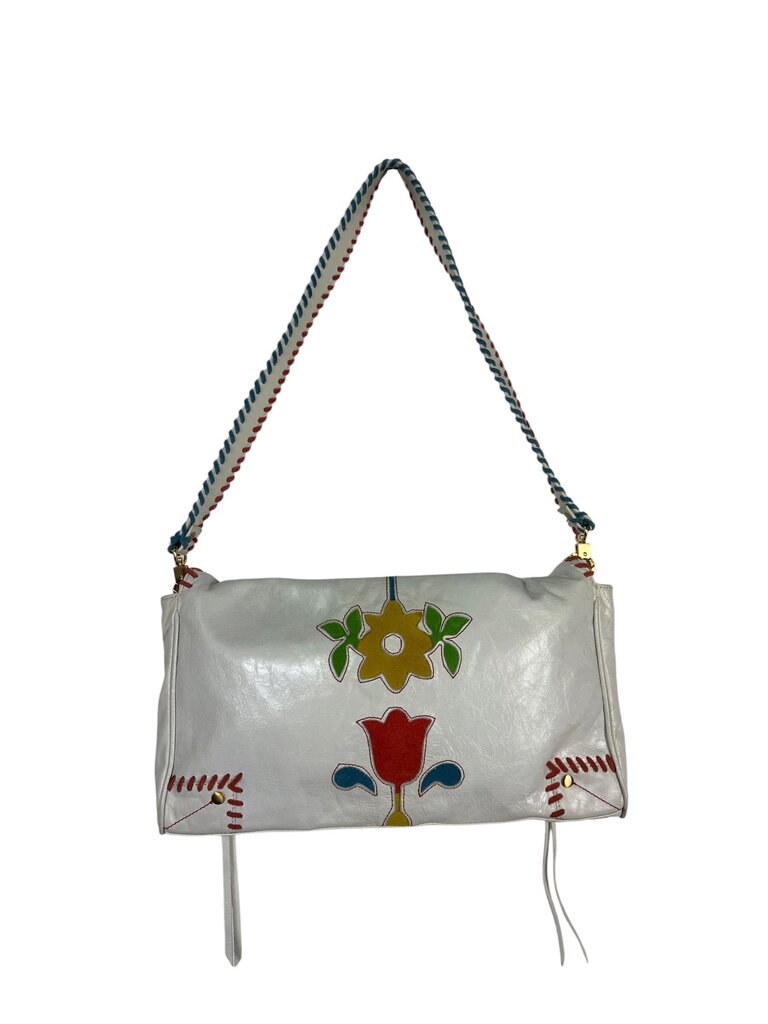 LOOP SUEDE & LEATHER SHOULDER BAG