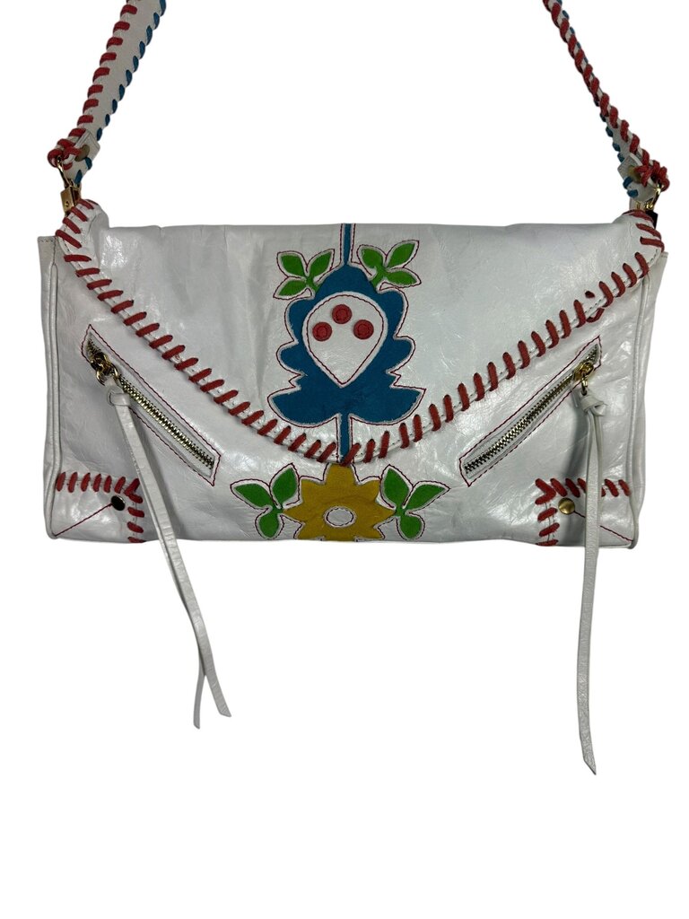 LOOP SUEDE & LEATHER SHOULDER BAG