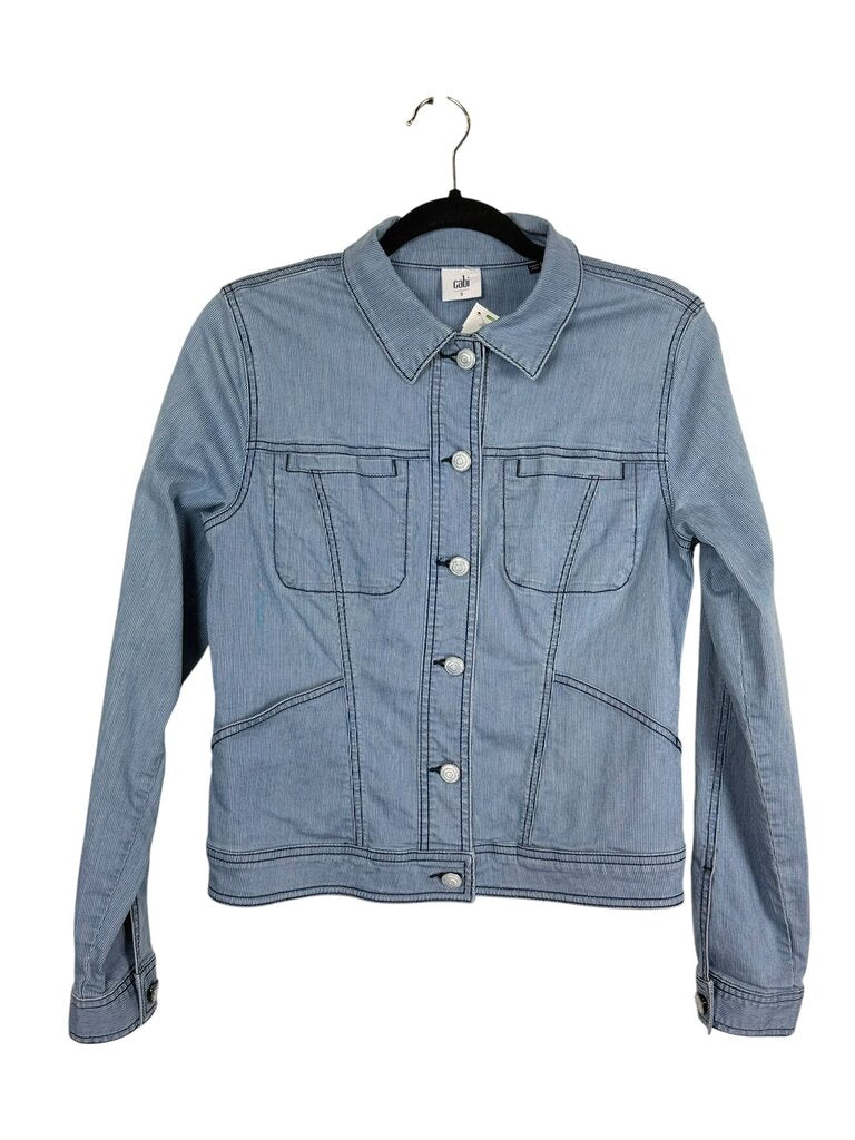 CABI STRIPED DENIM JACKET