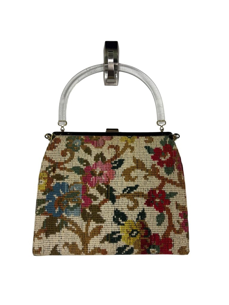 REMOVABLE EMBROIDERED FLORAL HANDBAG