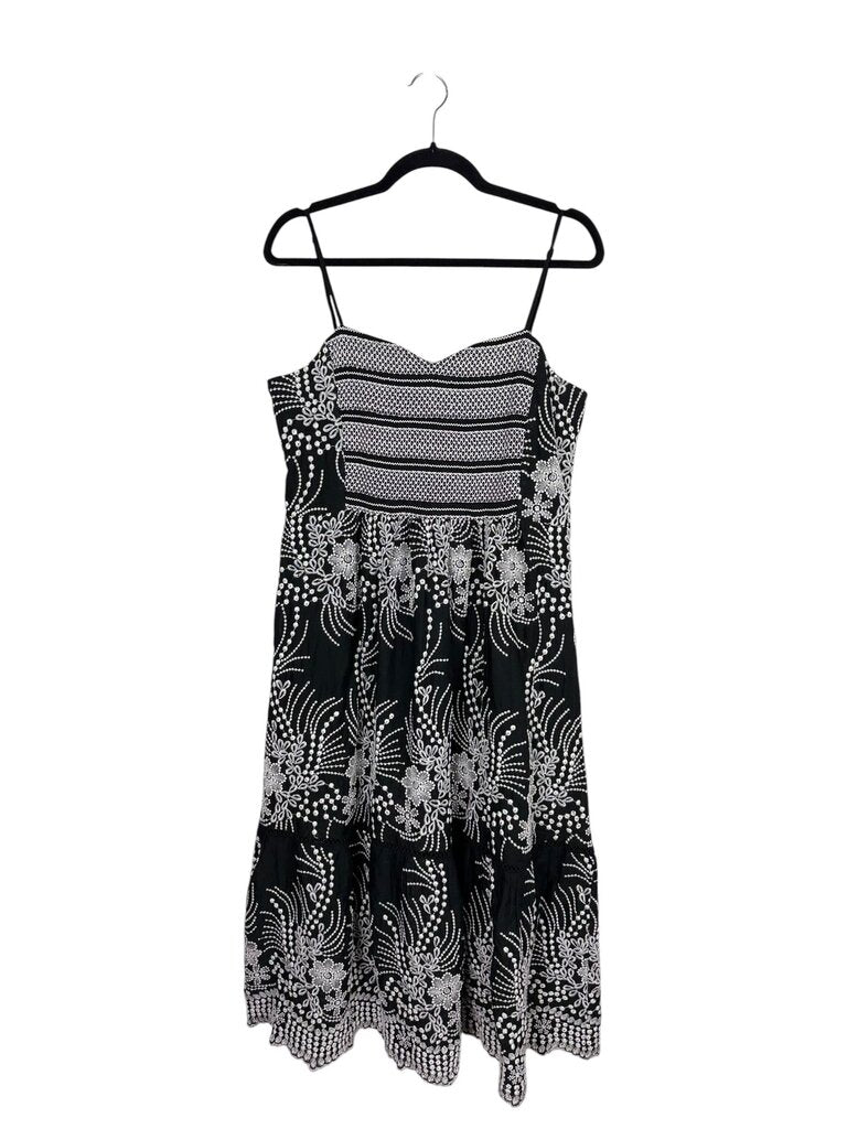 ANTHROPOLOGIE EMBROIDERED MIDI DRESS