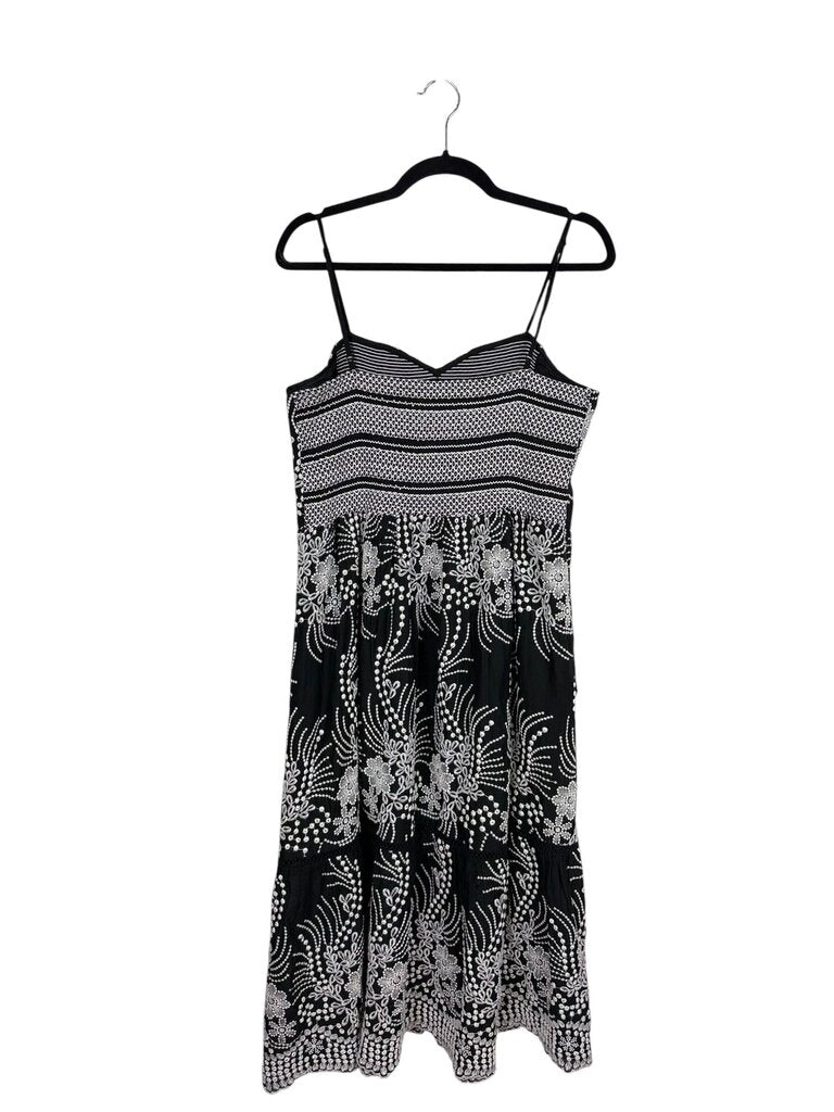 ANTHROPOLOGIE EMBROIDERED MIDI DRESS