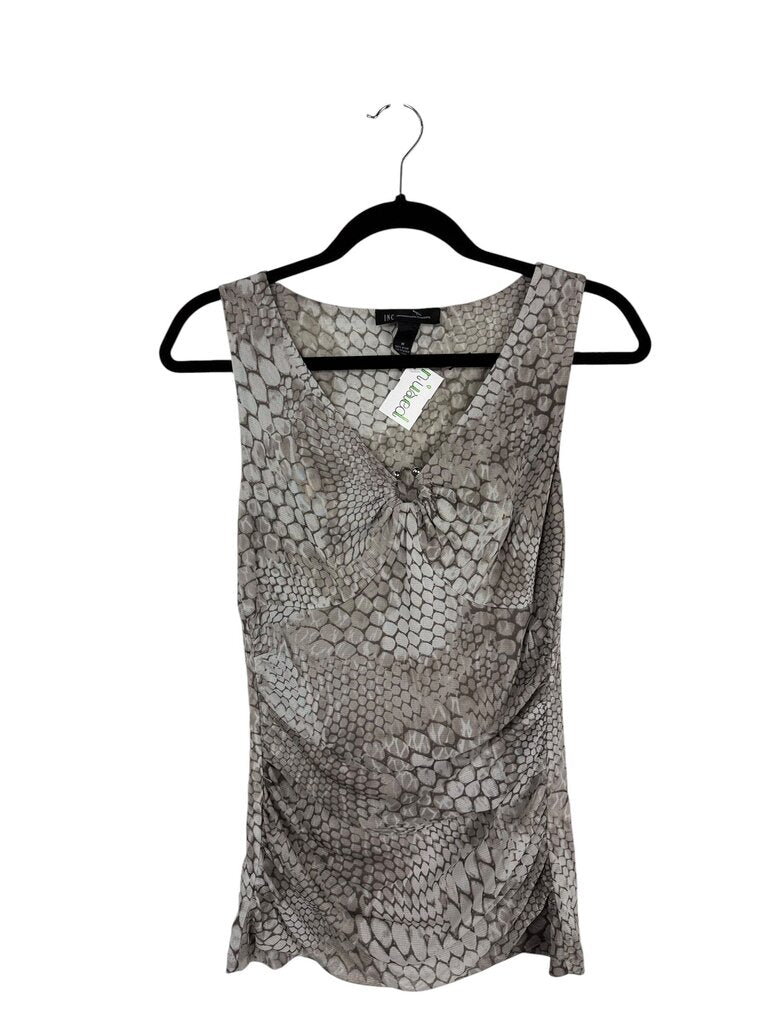 INC MESH SNAKSKIN PRINT TOP