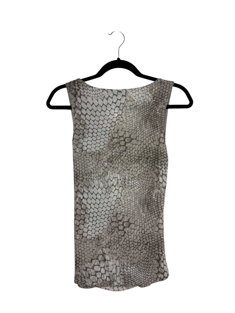 INC MESH SNAKSKIN PRINT TOP