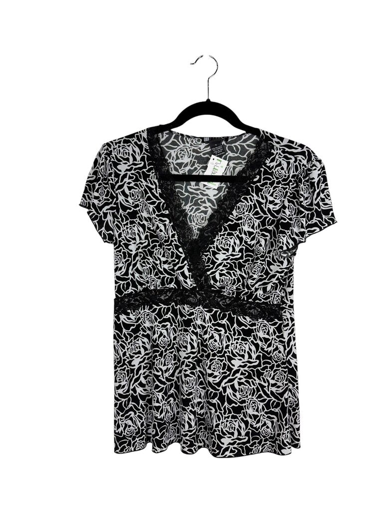 CAROLE LITTLE ROSE PRINT LACE TOP