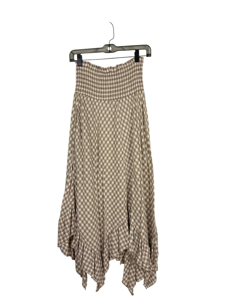 CES FEMME GINGHAM MIDI SKIRT