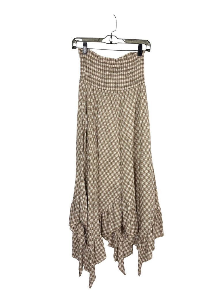 CES FEMME GINGHAM MIDI SKIRT