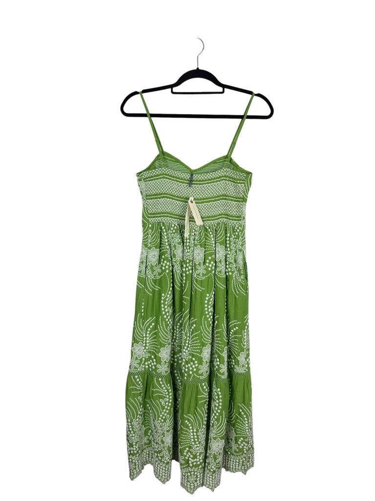 ANTHROPOLOGIE EMBROIDERED MIDI DRESS