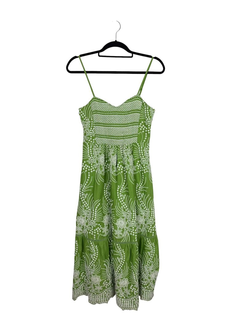 ANTHROPOLOGIE EMBROIDERED MIDI DRESS