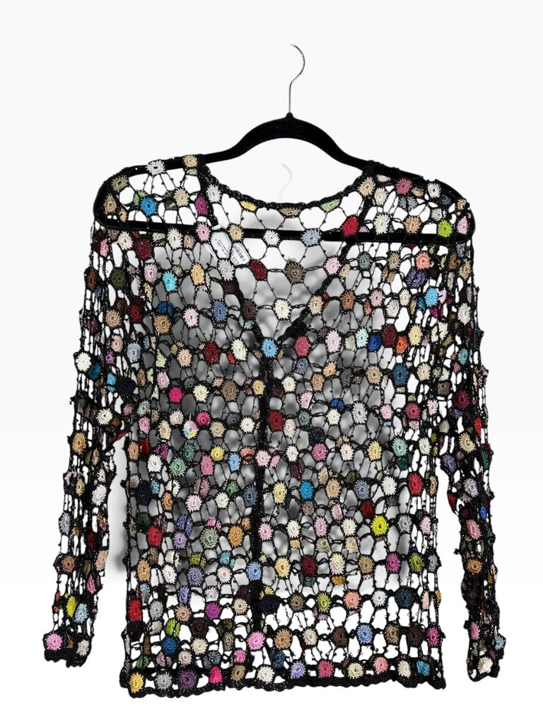 NO LABEL CROCHET & BEADED CARDIGAN