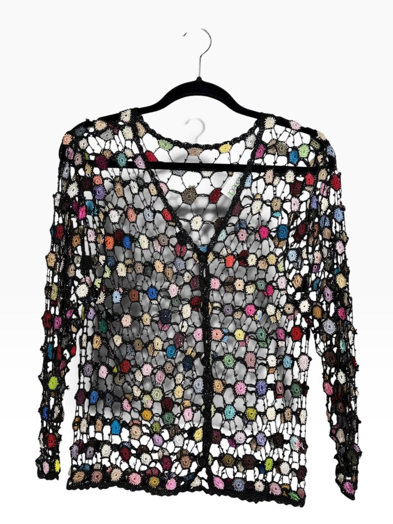 NO LABEL CROCHET & BEADED CARDIGAN