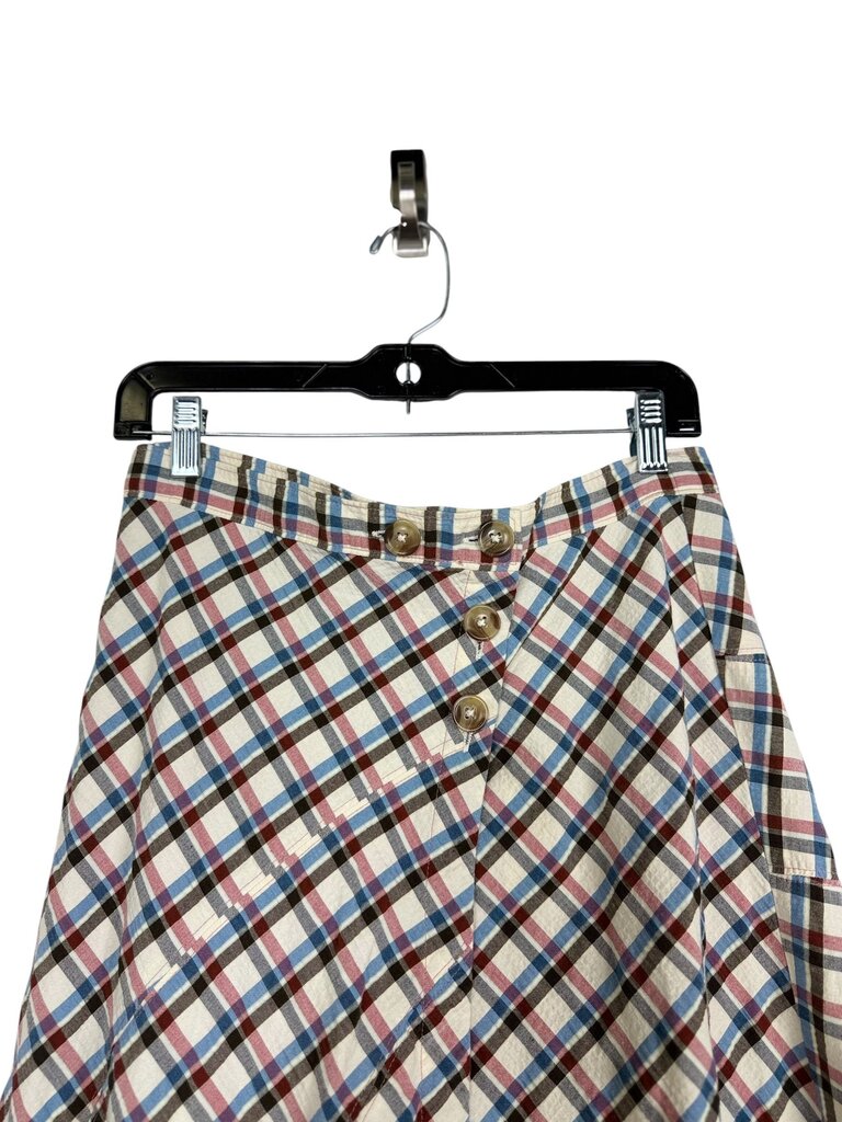 ANTHROPOLOGIE PLAID MIDI FLARE SKIRT