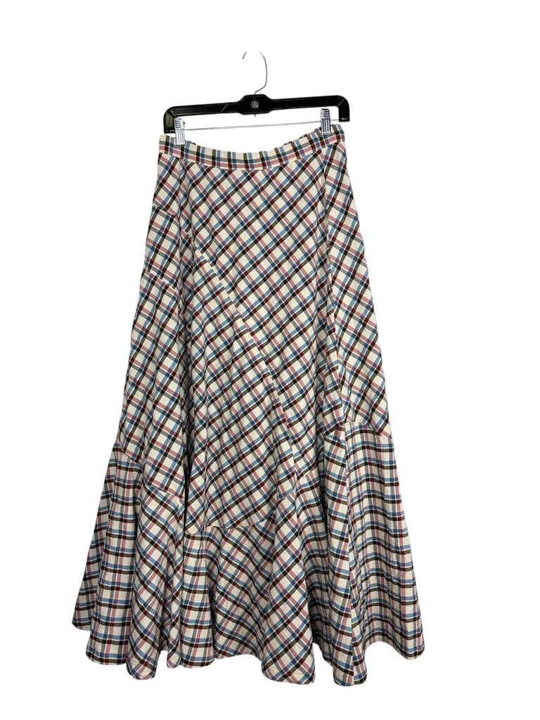 ANTHROPOLOGIE PLAID MIDI FLARE SKIRT