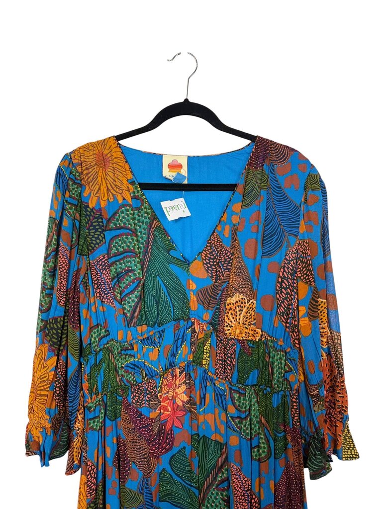 FARM FOR ANTHROPOLOGIE PRINTED MAXI DRESS
