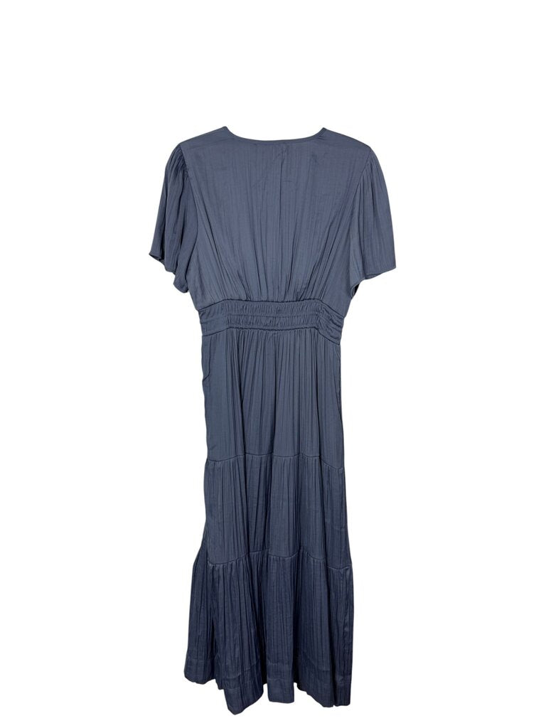 JOIE SATIN TIERED MIDI DRESS