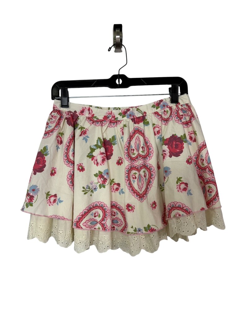 KIMCHI BLUE HEART & ROSE PRINTED MINI SKIRT