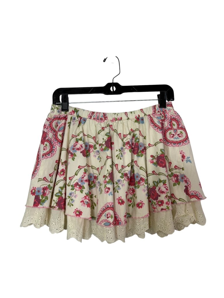 KIMCHI BLUE HEART & ROSE PRINTED MINI SKIRT