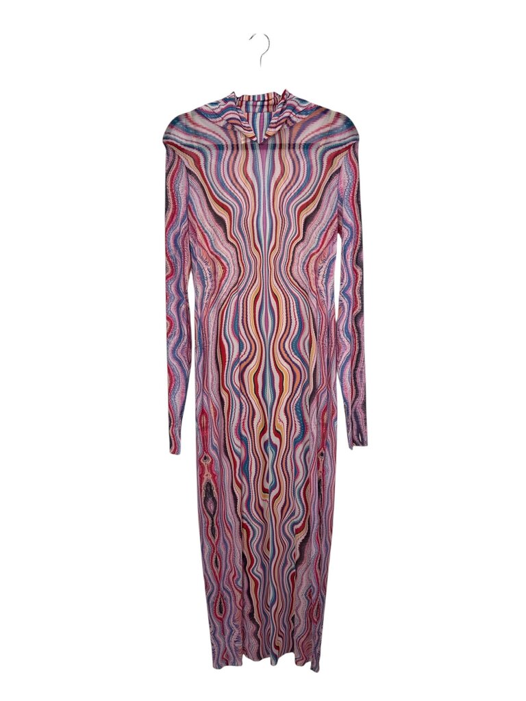 AFRM MESH WAVY PRINTED MAXI DRESS