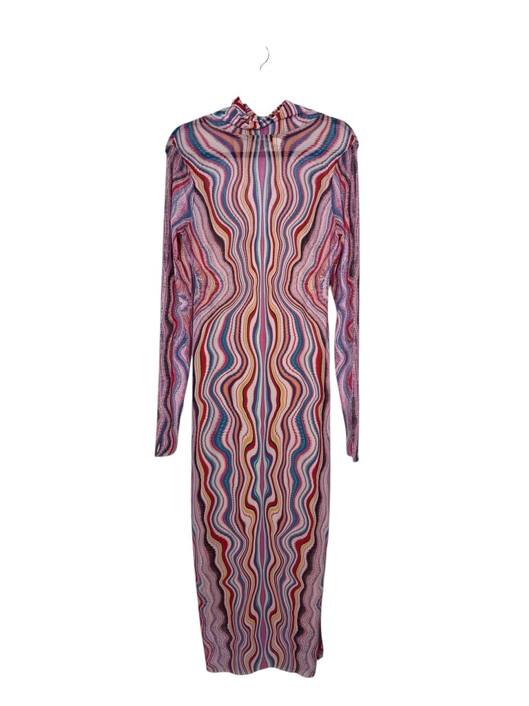 AFRM MESH WAVY PRINTED MAXI DRESS