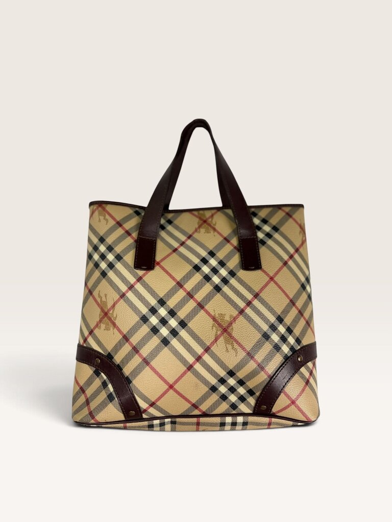 BURBERRY HAYMARKET PLAID SMALL TOTE