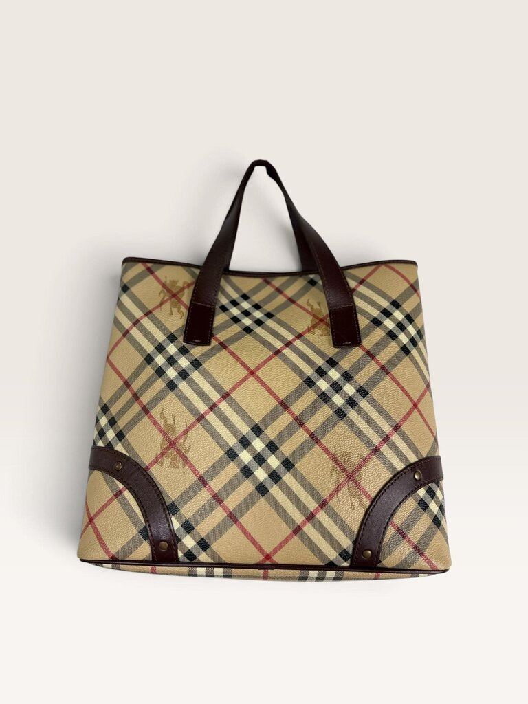 BURBERRY HAYMARKET PLAID SMALL TOTE