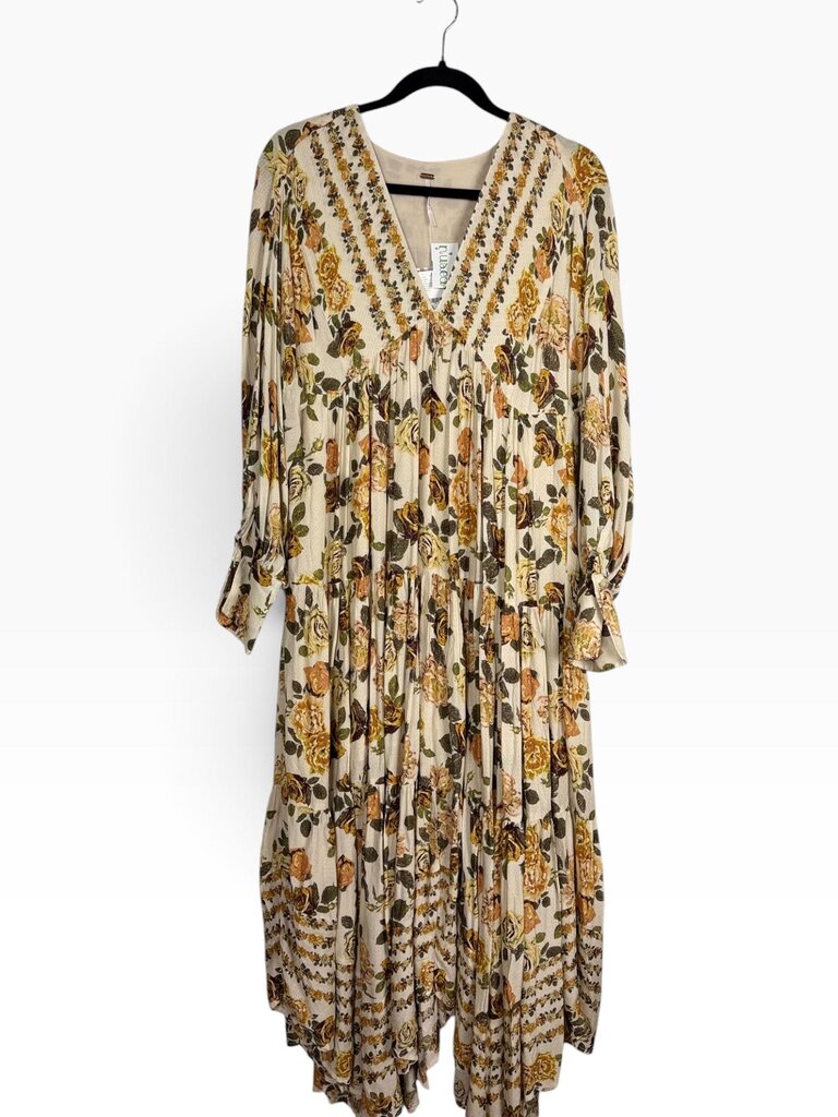 FREE PEOPLE YELLOW ROSE MAXI DRESS