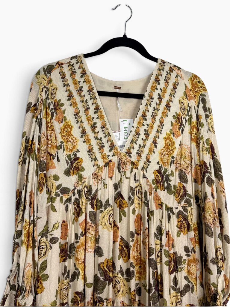 FREE PEOPLE YELLOW ROSE MAXI DRESS