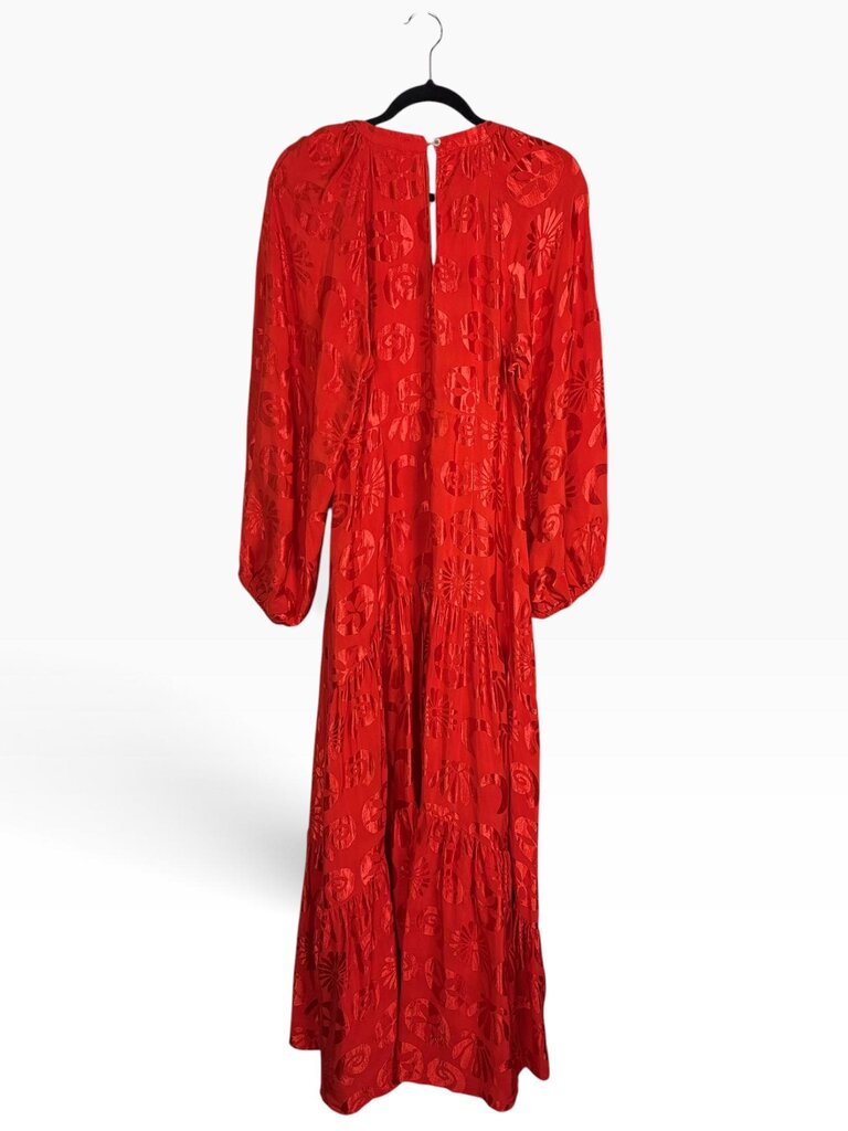 FARM FOR ANTHROPOLOGIE FLORAL SATIN MAXI DRESS
