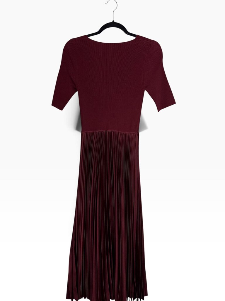 THEORY SATIN PLEATED MIDI DRESS