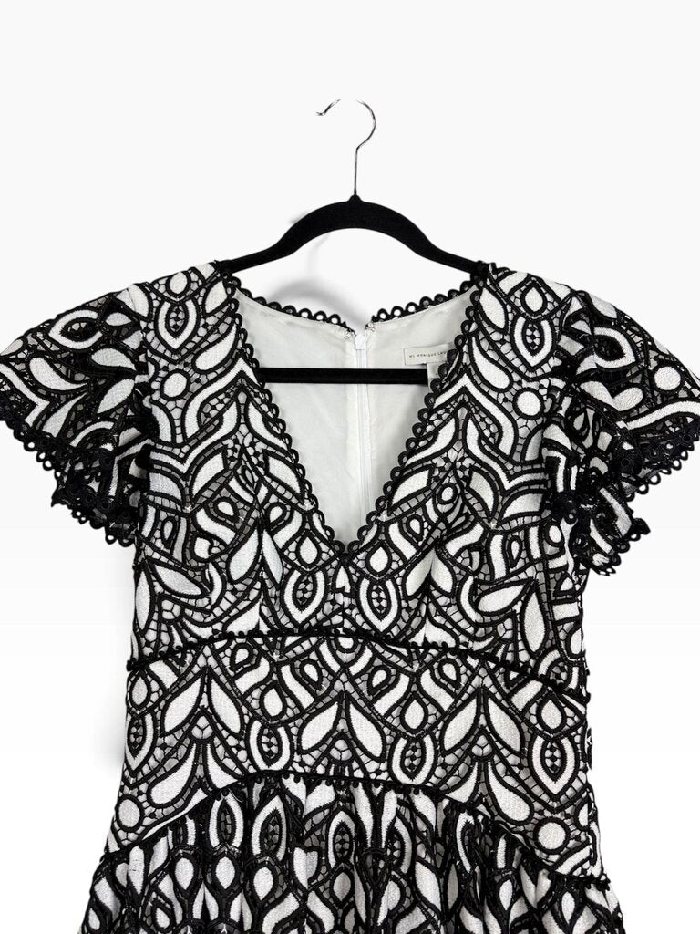 ML MONIQUE LHUILLER CROCHET MIDI DRESS