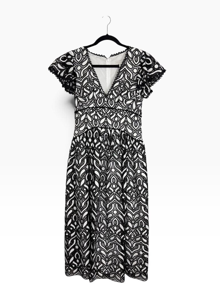 ML MONIQUE LHUILLER CROCHET MIDI DRESS
