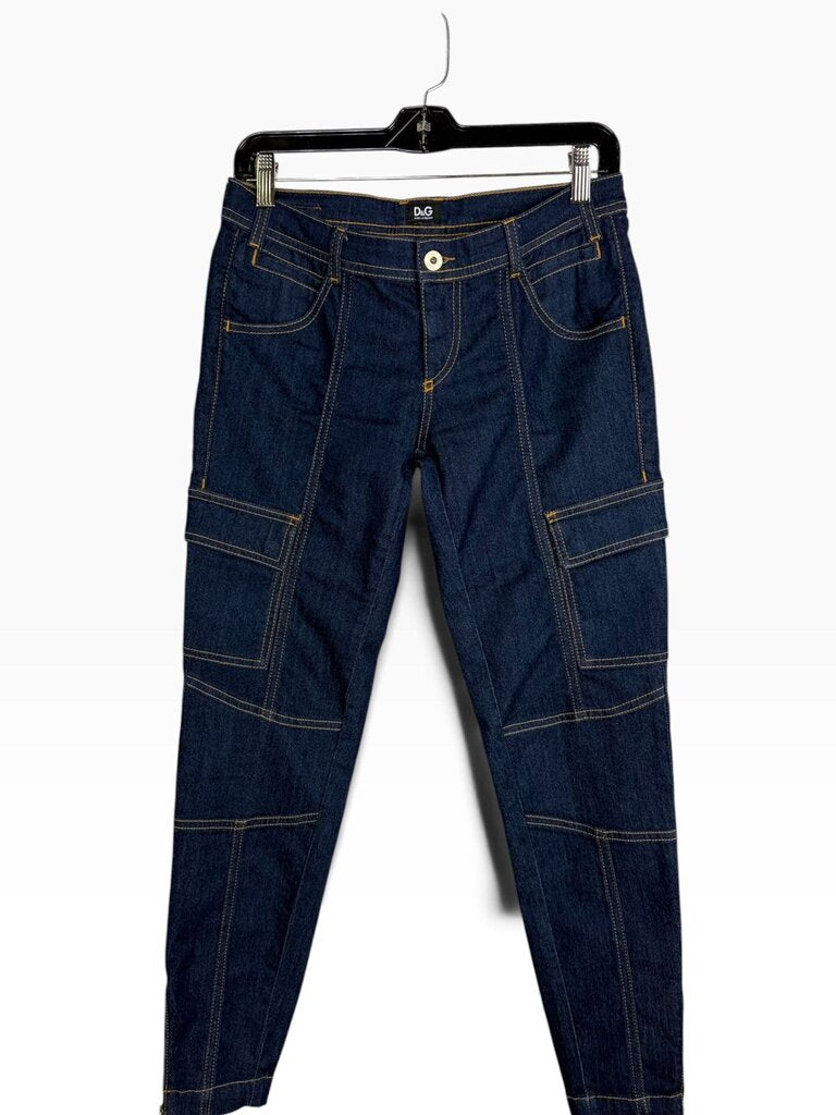 DOLCE & GABBANNA CARGO STYLE ZIP SKINNY JEANS